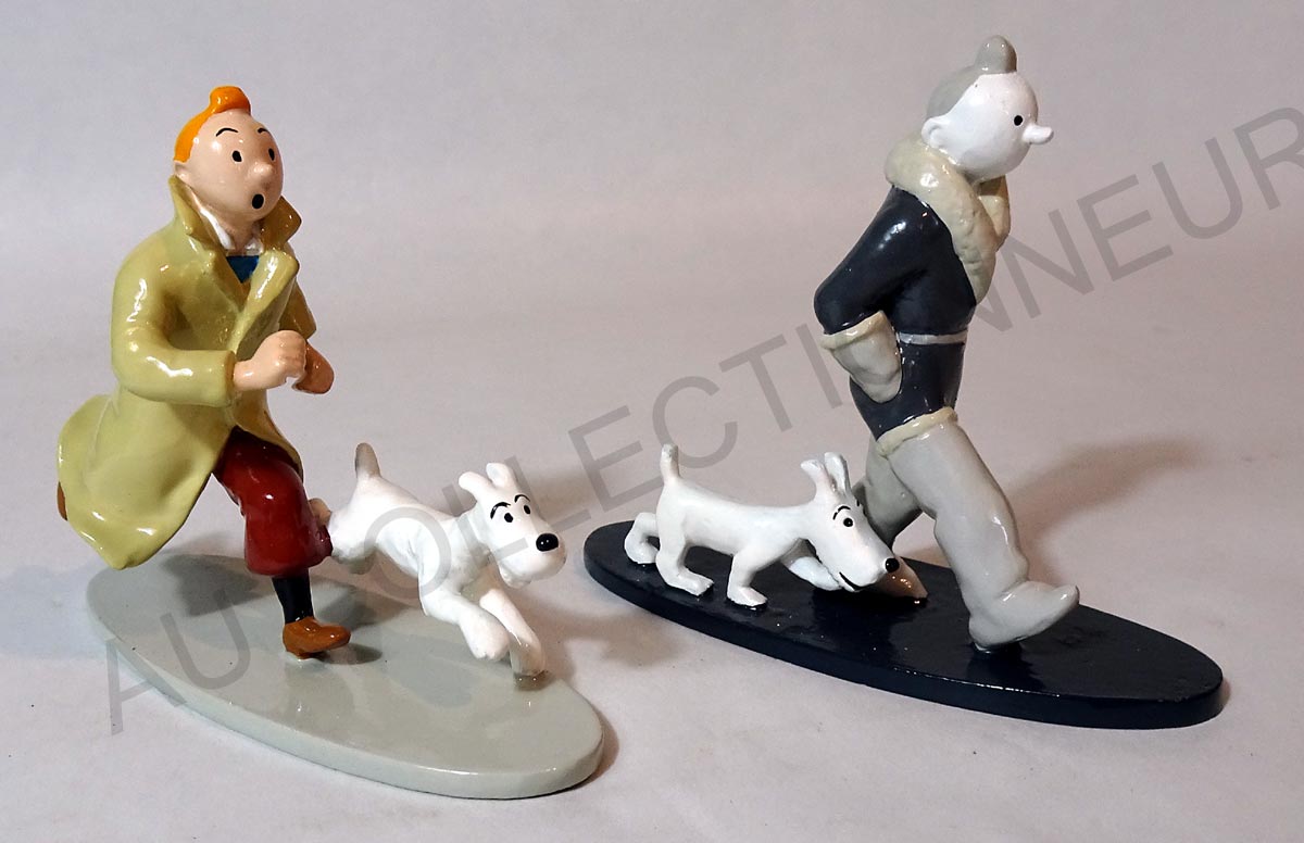 Figurine Tintin et Milou, Ils arrivent, nouveau socle - Figurines